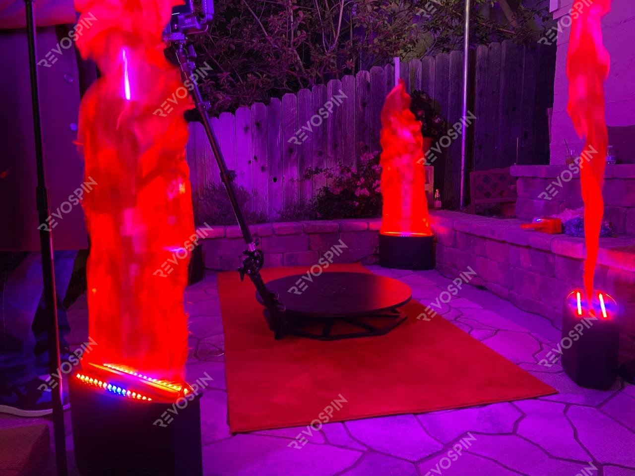 Artificial Set of 2 Silk Fire Flame Effect LED Light with Road Case (2 Sets)