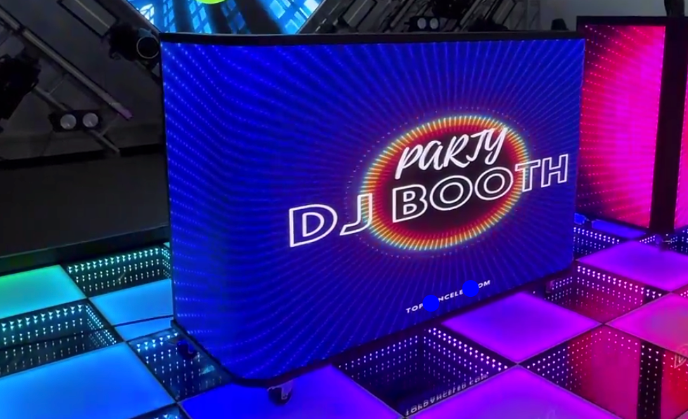 The Seamless LED Screen DJ Booth – Rounded Corner Design