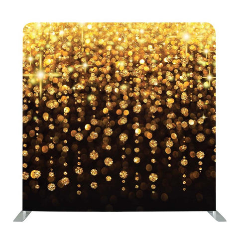 Gold Glitters Tension Fabric Wedding, Birthday and Corporate Event Backdrop with Frame